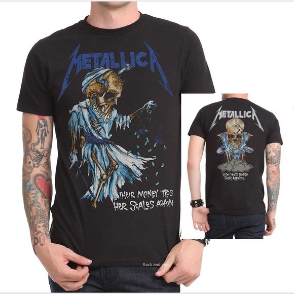 Metallica Other - Metallica Their Money Tips Her Scales Again metal rock T-Shirt S NWT